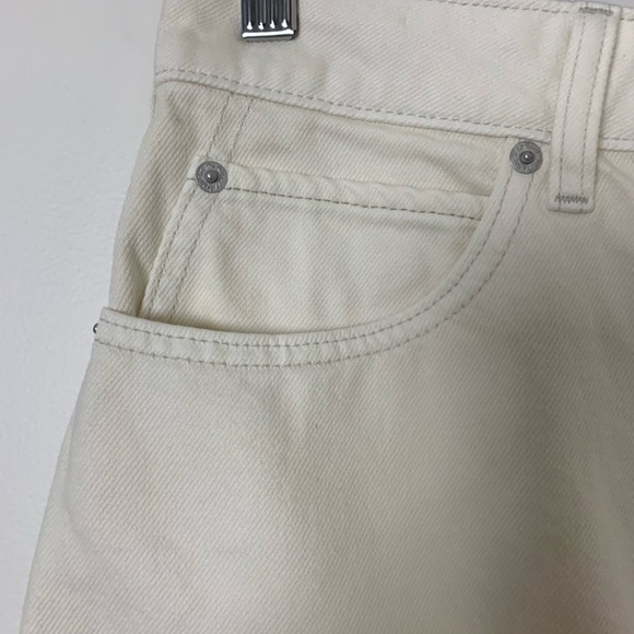 We The Free Fringe Scoop Hem Denim Mini Skirt Size 27 Cream - Picture 6 of 10